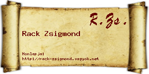 Rack Zsigmond névjegykártya